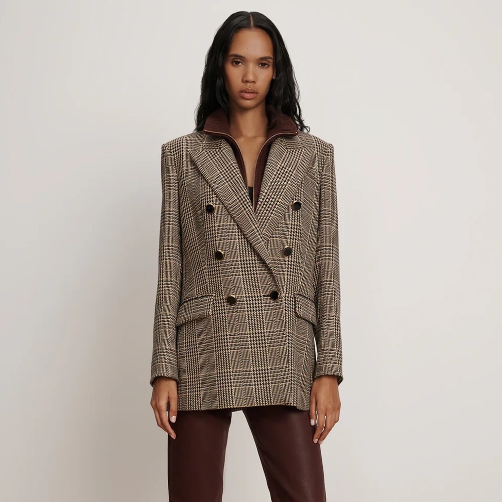 Rhys Houndstooth Dickey Jacket
Beige Oversized Blazer